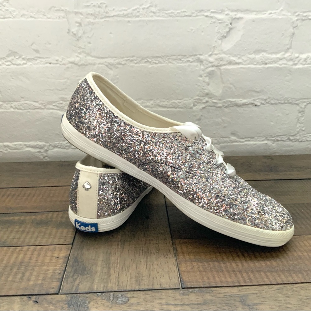 Kate Spade Silver Glitter Sneakers